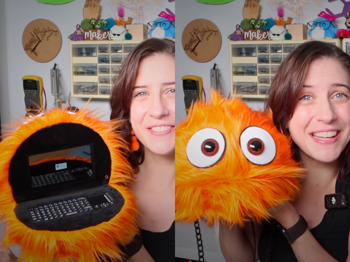 Un ordinateur DIY caché dans une marionnette orange