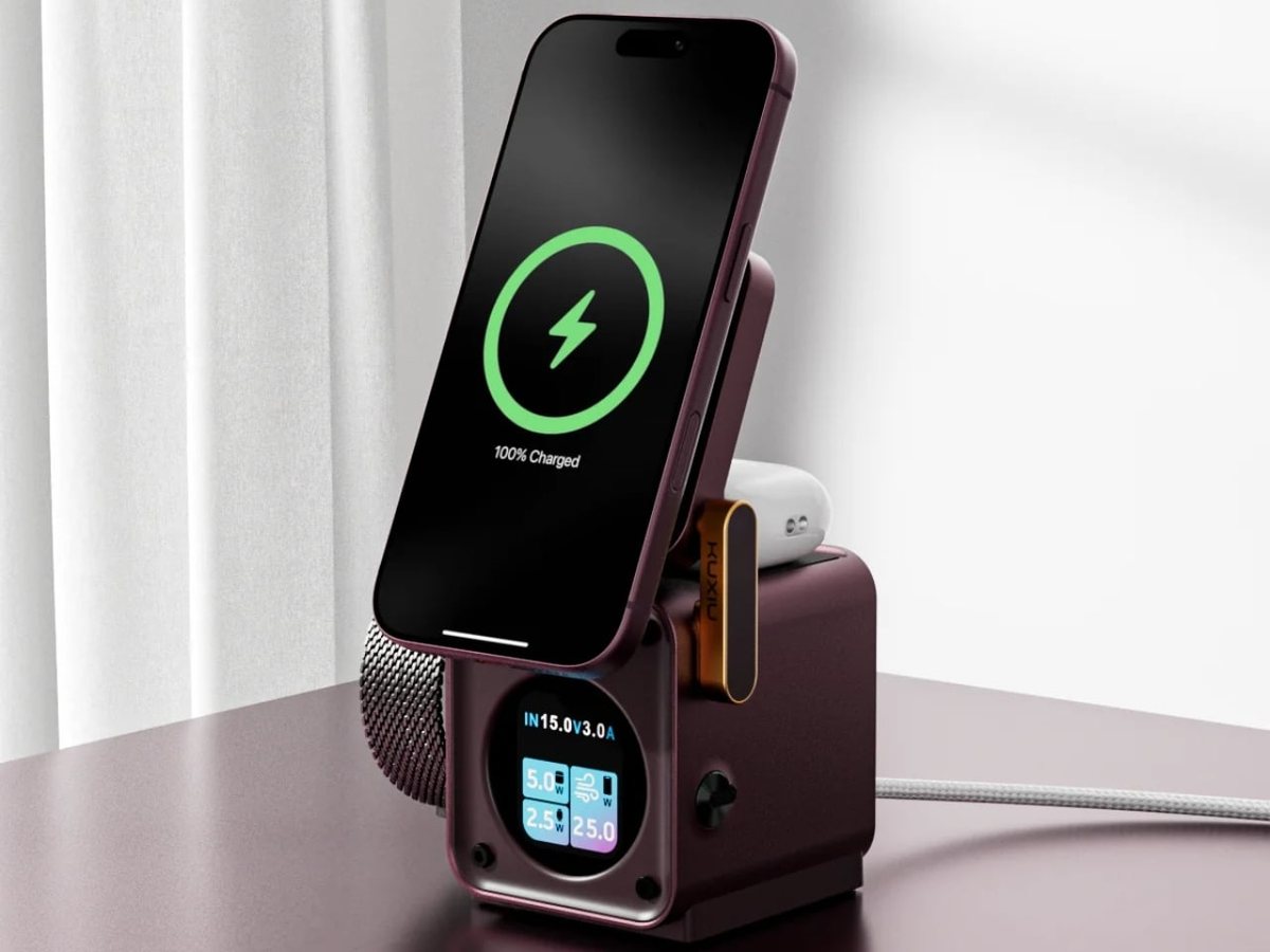 KUXIU D5 : une station de charge 3-en-1 au design soigné